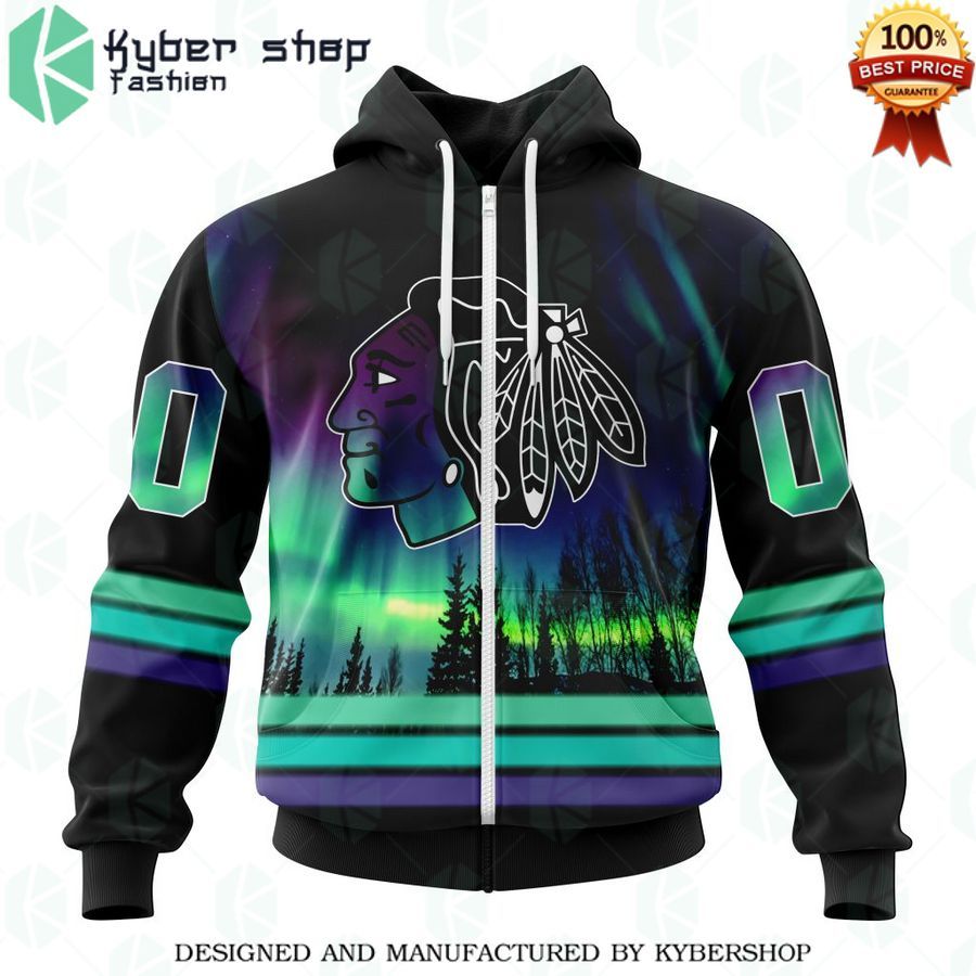 chicago blackhawks special design with northern lights custom shirt 2 264