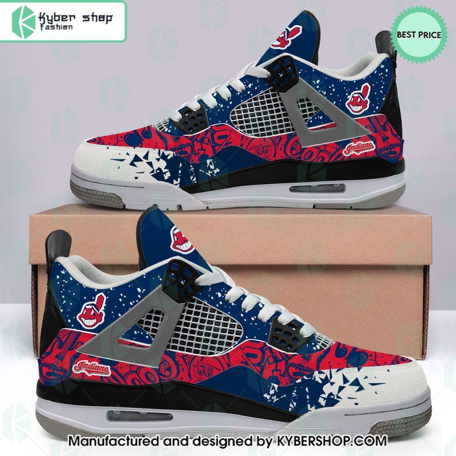 cleveland indians mlb air jordan 4 shoes 1 33