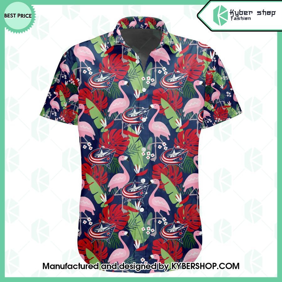 columbus blue jackets flamingo hawaiian shirt 2 594