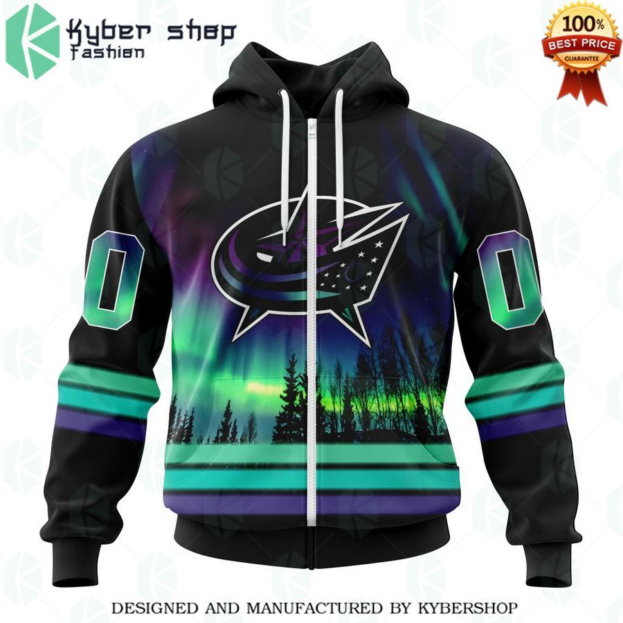 columbus blue jackets special design with northern lights custom shirt 2 509