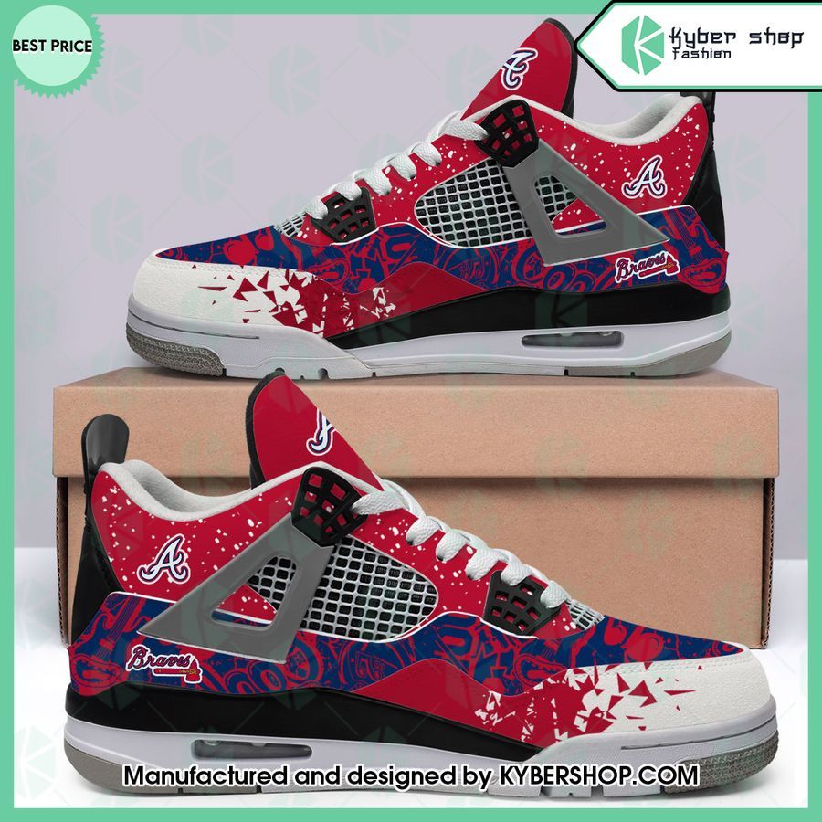 custom atlanta braves air jordan 4 shoes 1 148