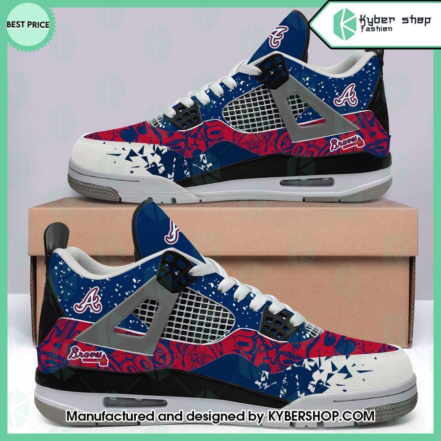 custom atlanta braves air jordan 4 shoes 2 14