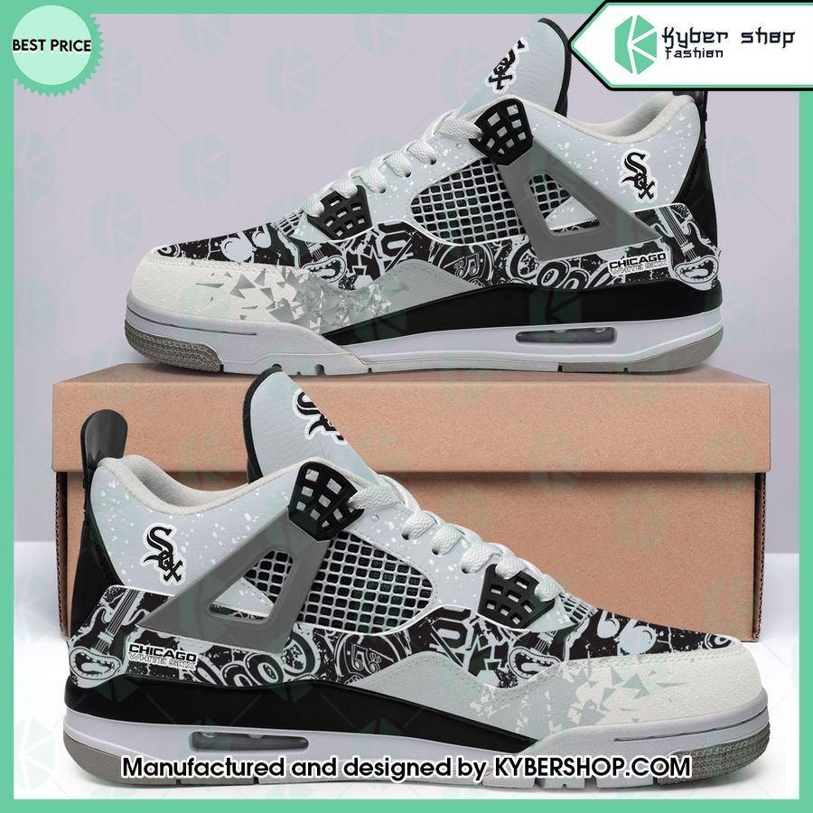 custom chicago white sox air jordan 4 shoes 2 159