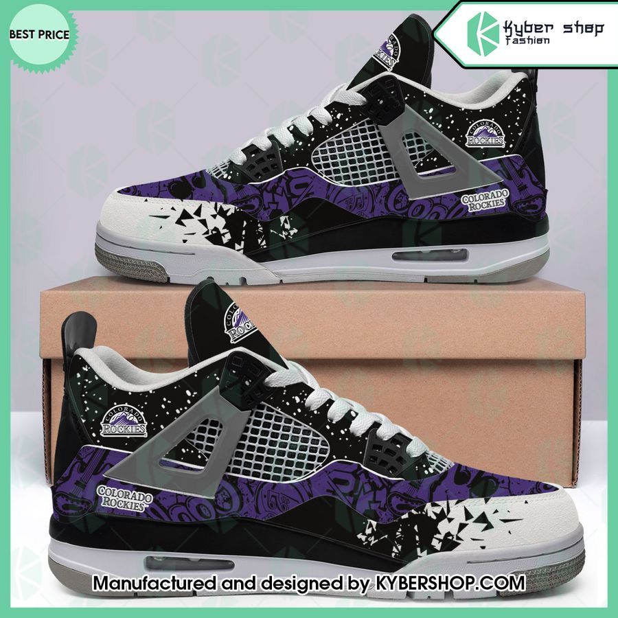 custom colorado rockies air jordan 4 shoes 1 892