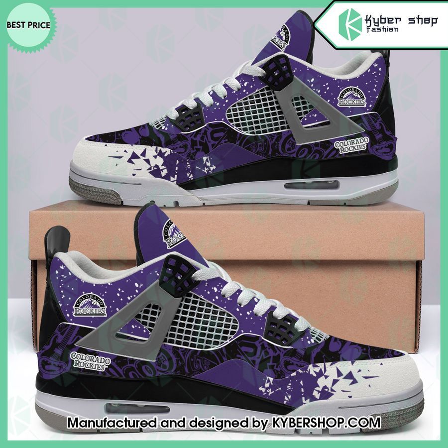 custom colorado rockies air jordan 4 shoes 2 849