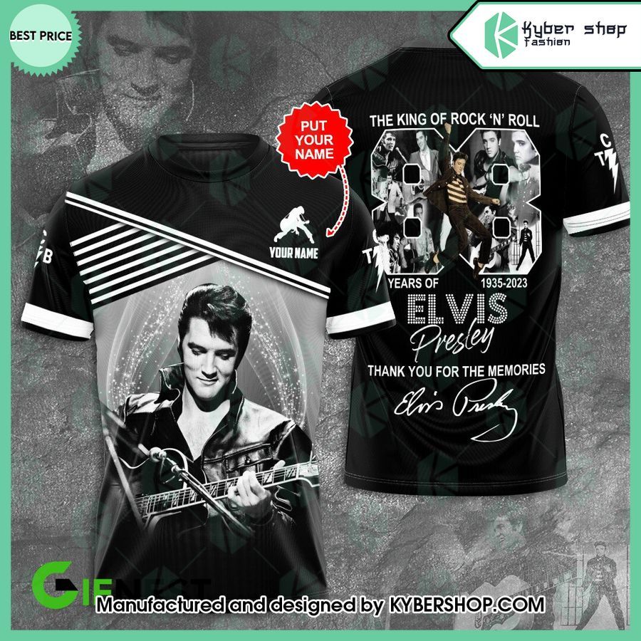 custom elvis presley the king of rock n roll t shirt 1 15