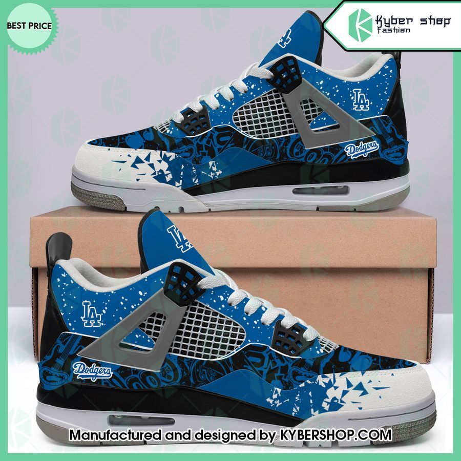 custom los angeles dodgers air jordan 4 shoes 2 232