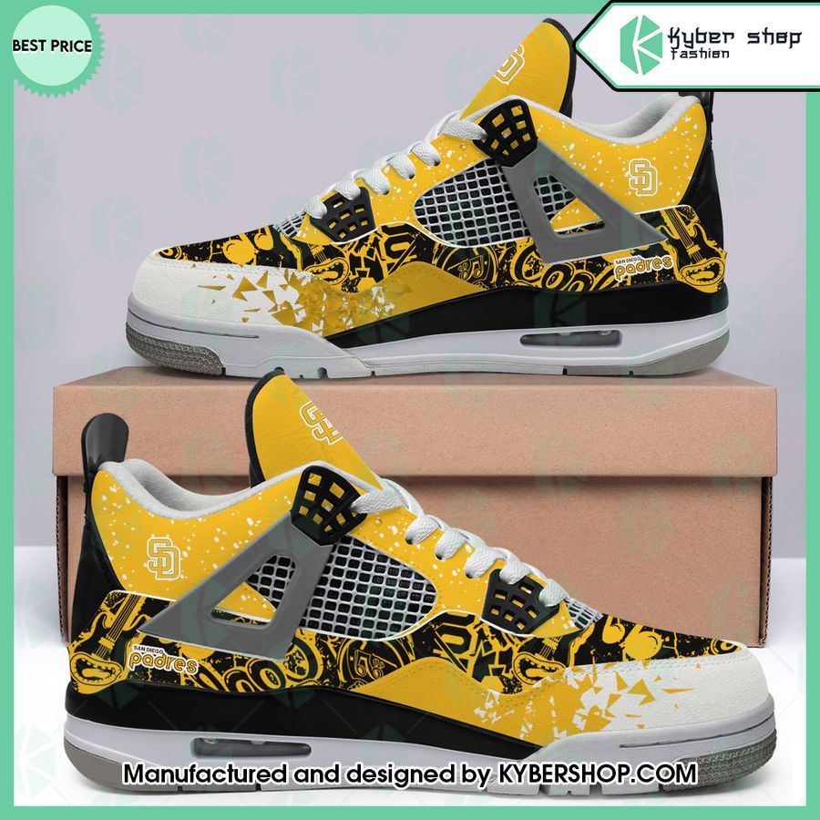 custom san diego padres air jordan 4 shoes 2 787