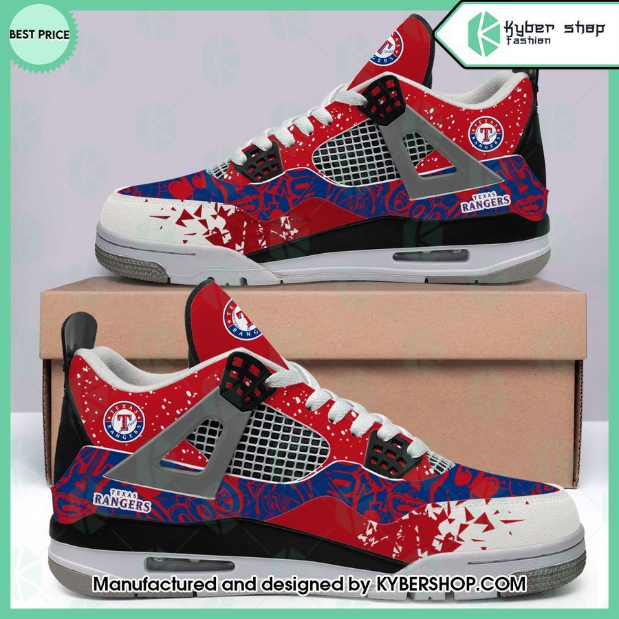 custom texas rangers air jordan 4 shoes 1 386