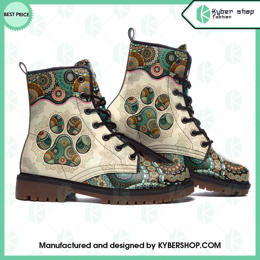 dog paw mandala timberland boots 1