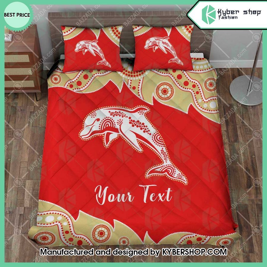 dolphins nrl aborigines custom name bedding set 1 199