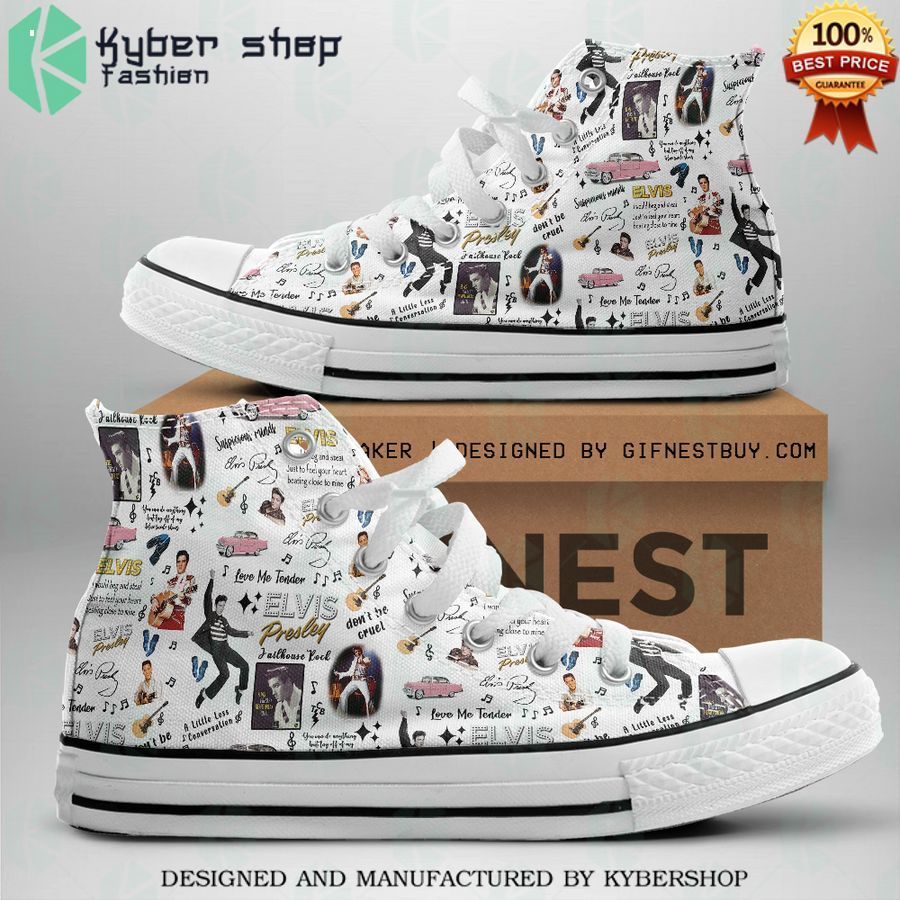 elvis presley canvas high top shoes 1