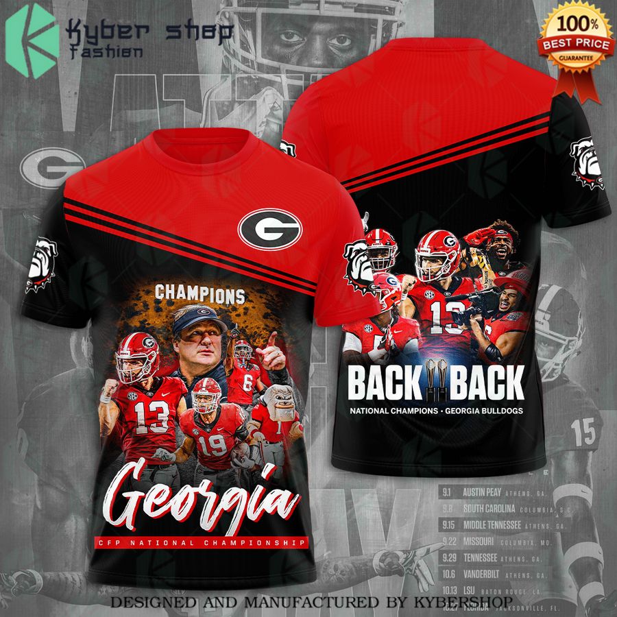 georgia bulldogs champions back back shirt 2 309