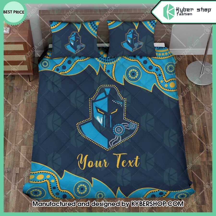 gold coast titans aborigines custom name bedding set 1 440