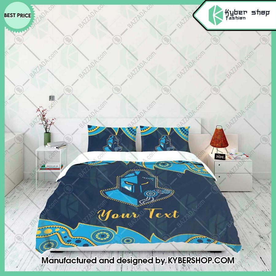 gold coast titans aborigines custom name bedding set 2 436