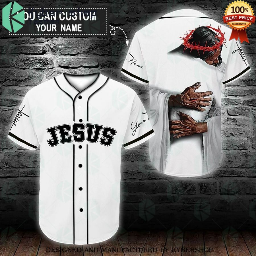 jesus hug custom baseball jersey 1 392