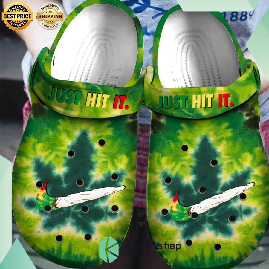 just hit it cannabis tie dye crocs crocband shoes 1