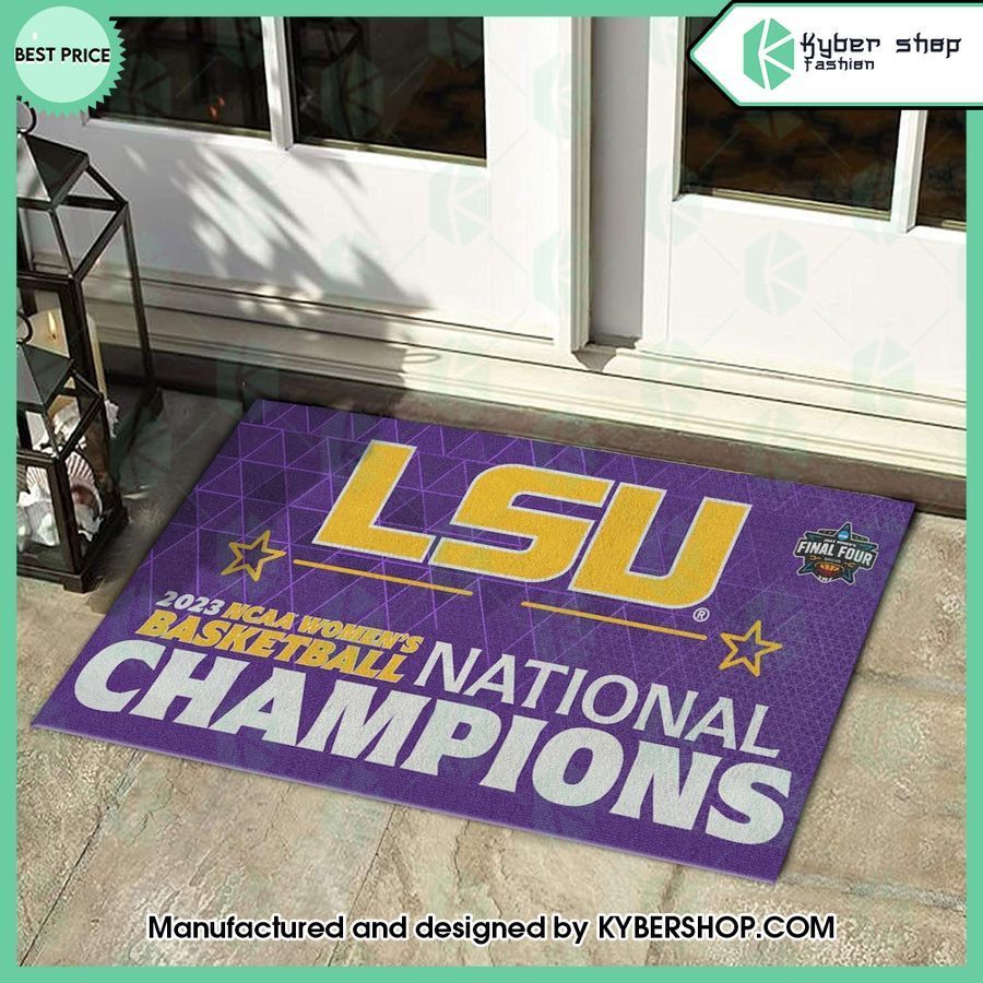 lsu tigers 2023 womens basketball national champions doormat 1