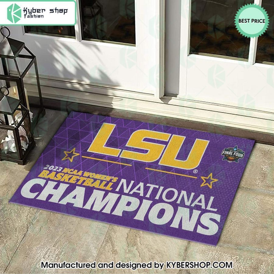 lsu tigers 2023 womens basketball national champions doormat 4