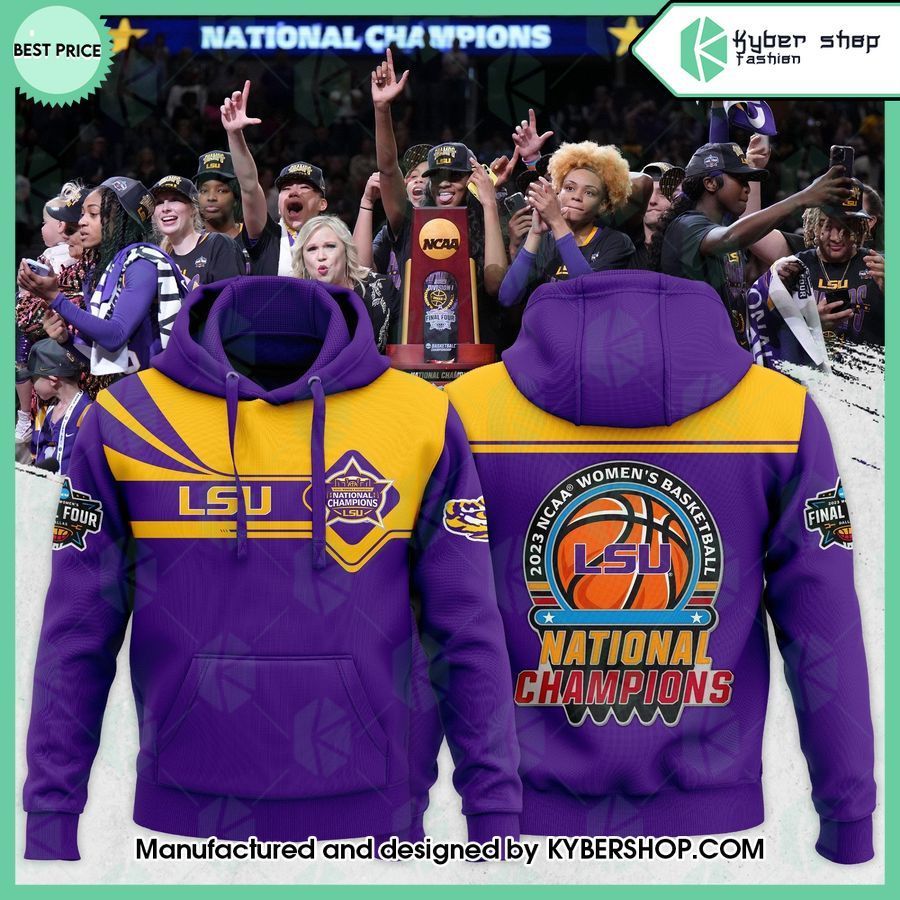 lsu tigers 2023 womens basketball national champions hoodie 1