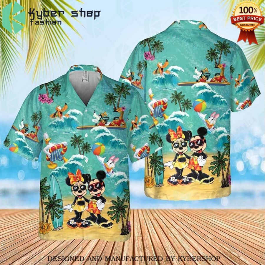 mickey minie mouse and friends beach hawaiian shirt 1 334