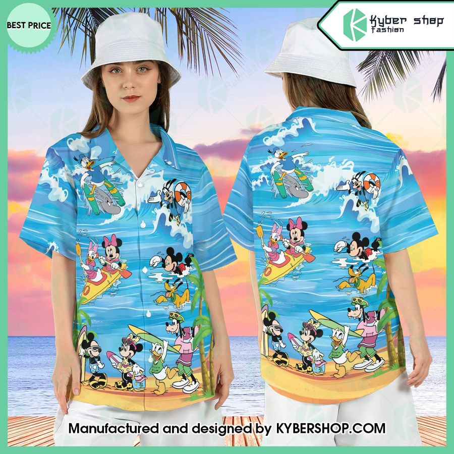 mickey minnie donald goofy hawaiian shirt 1 801