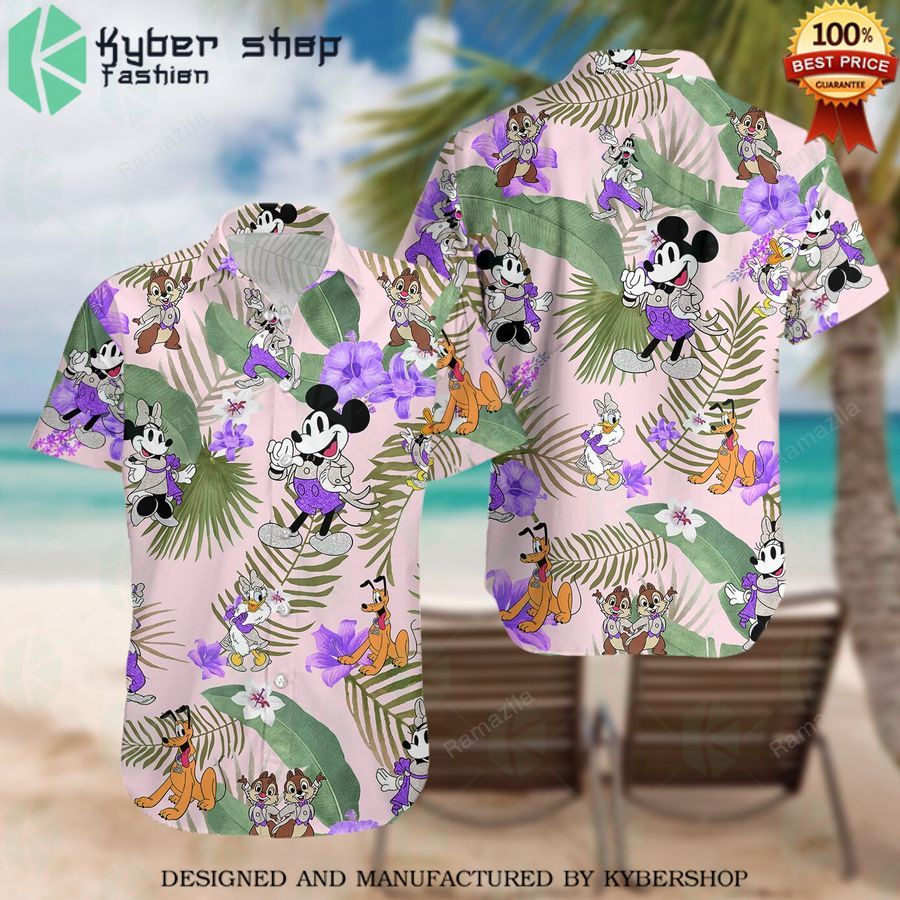 mickey mouse and pluto purple hawaiian shirt 1 228