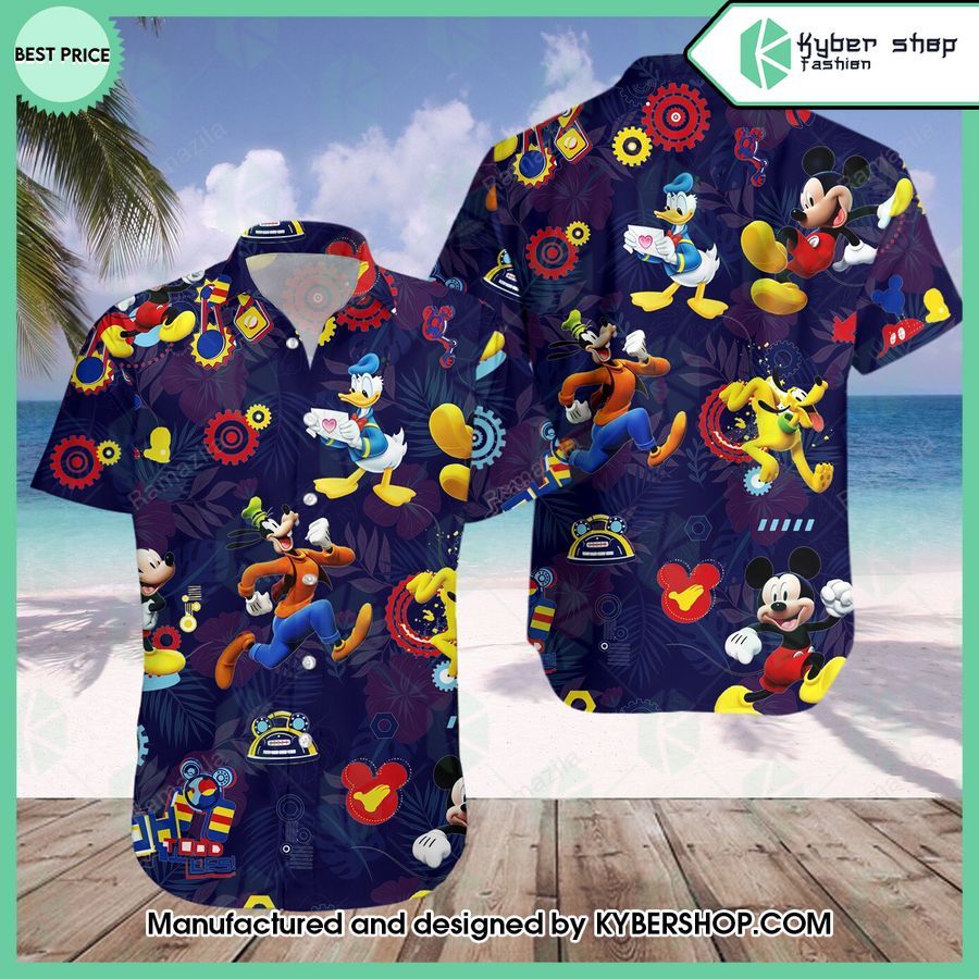 mickey pluto donald goofy hawaiian shirt 1 123