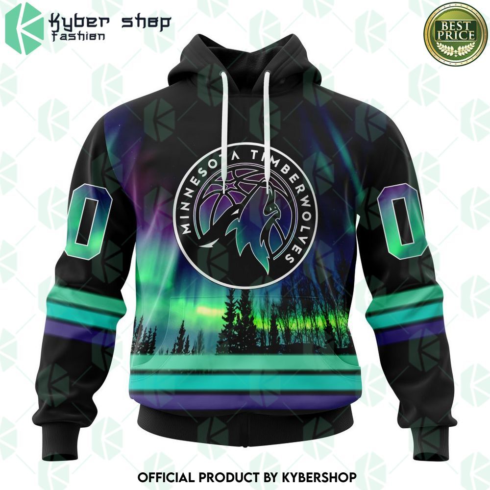 minnesota timberwolves special design northern lights hoodie shirt 1 487