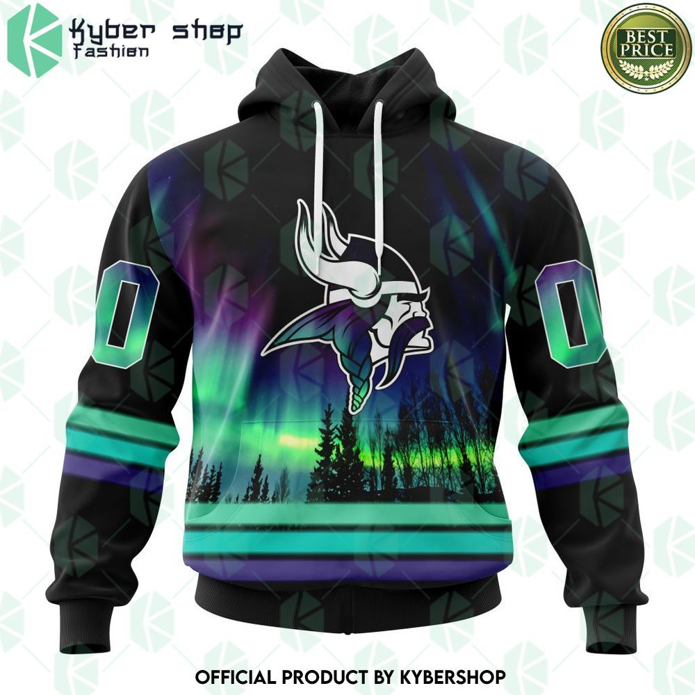 minnesota vikings special design northern lights hoodie shirt 1 73