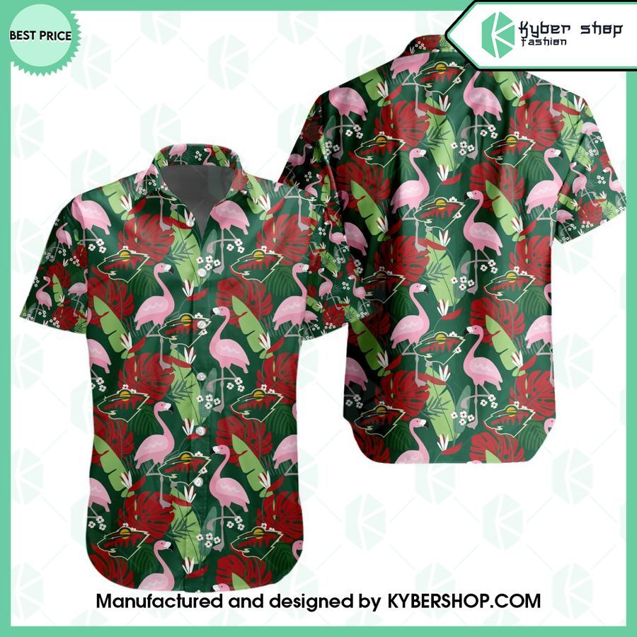 minnesota wild flamingo hawaiian shirt 1 379