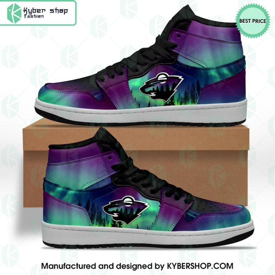 nhl minnesota wild northern lights air jordan high top shoes 2