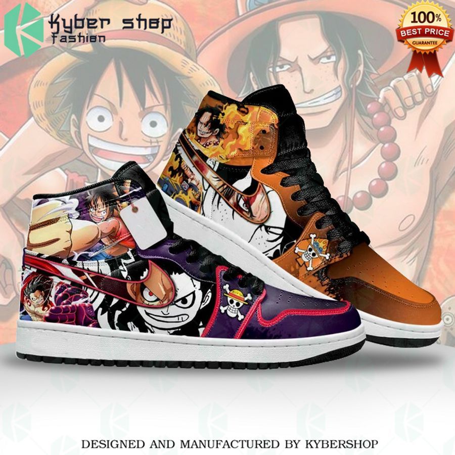 one piece luffy x portgas d ace air jordan high top shoes 1 573