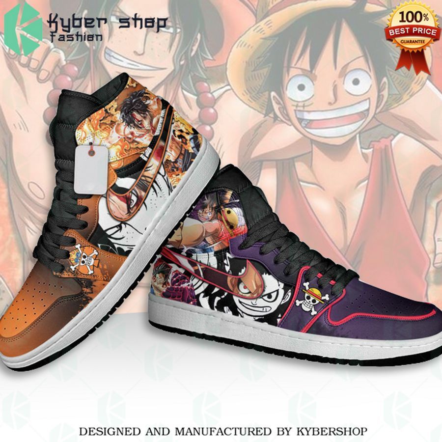 one piece luffy x portgas d ace air jordan high top shoes 2 669