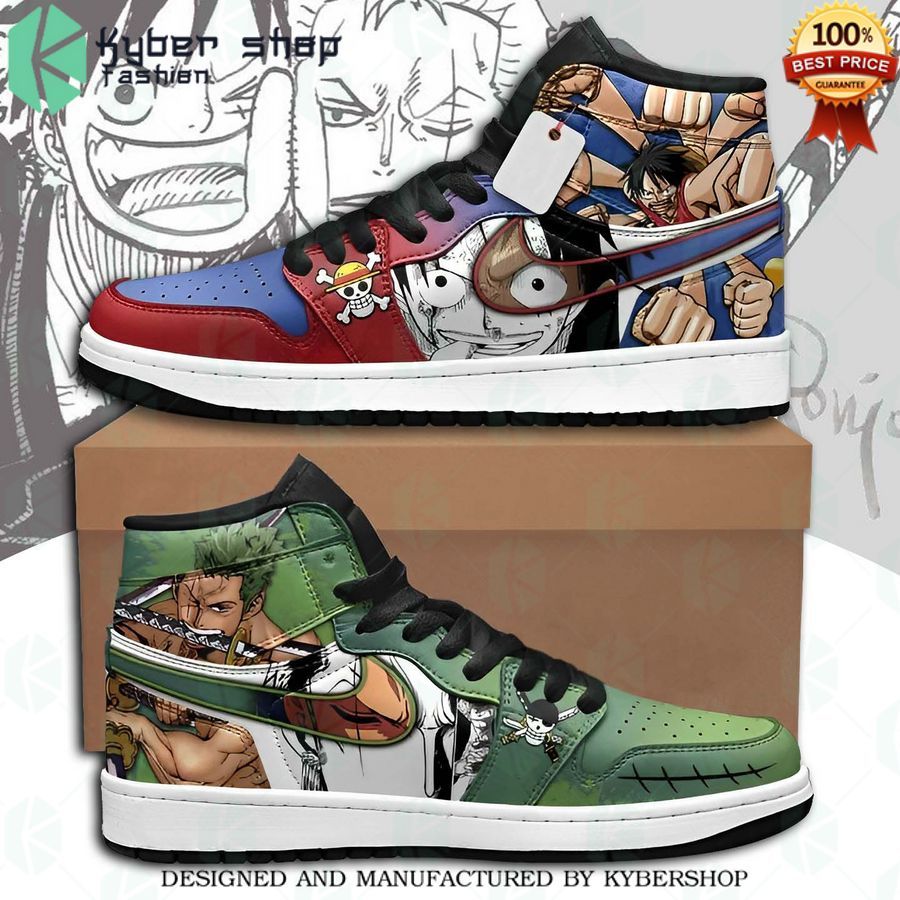 one piece luffy zoro eyes air jordan high top shoes 1 297