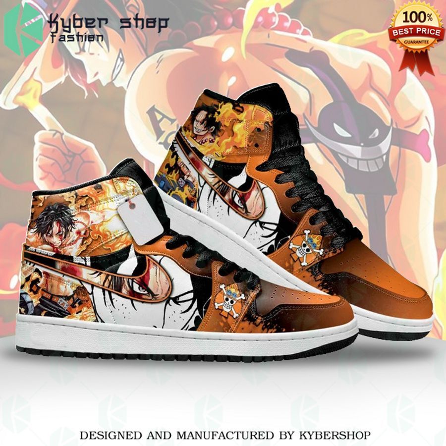 one piece portgas d ace fire punch air jordan high top shoes 1 826