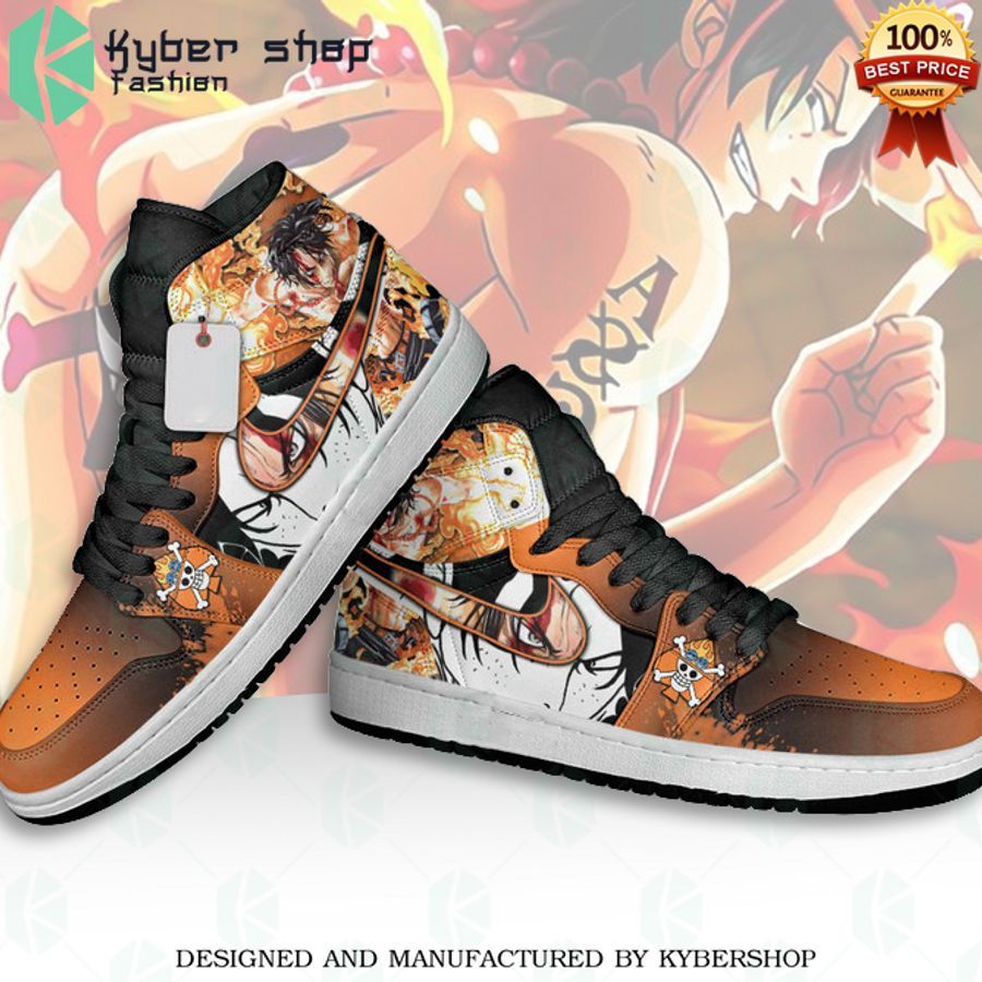 one piece portgas d ace fire punch air jordan high top shoes 2 151