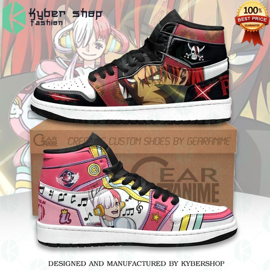 one piece shanks x uta red air jordan high top shoes 2 383