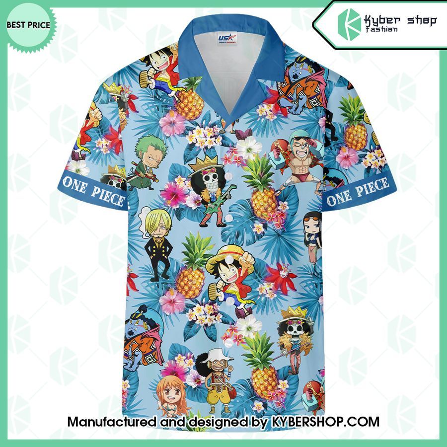 one piece straw hat pirates chibi hawaiian shirt shorts 1 391