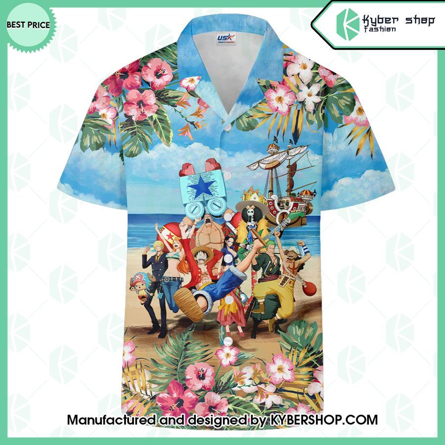 one piece straw hat pirates hawaiian shirt shorts 1 421