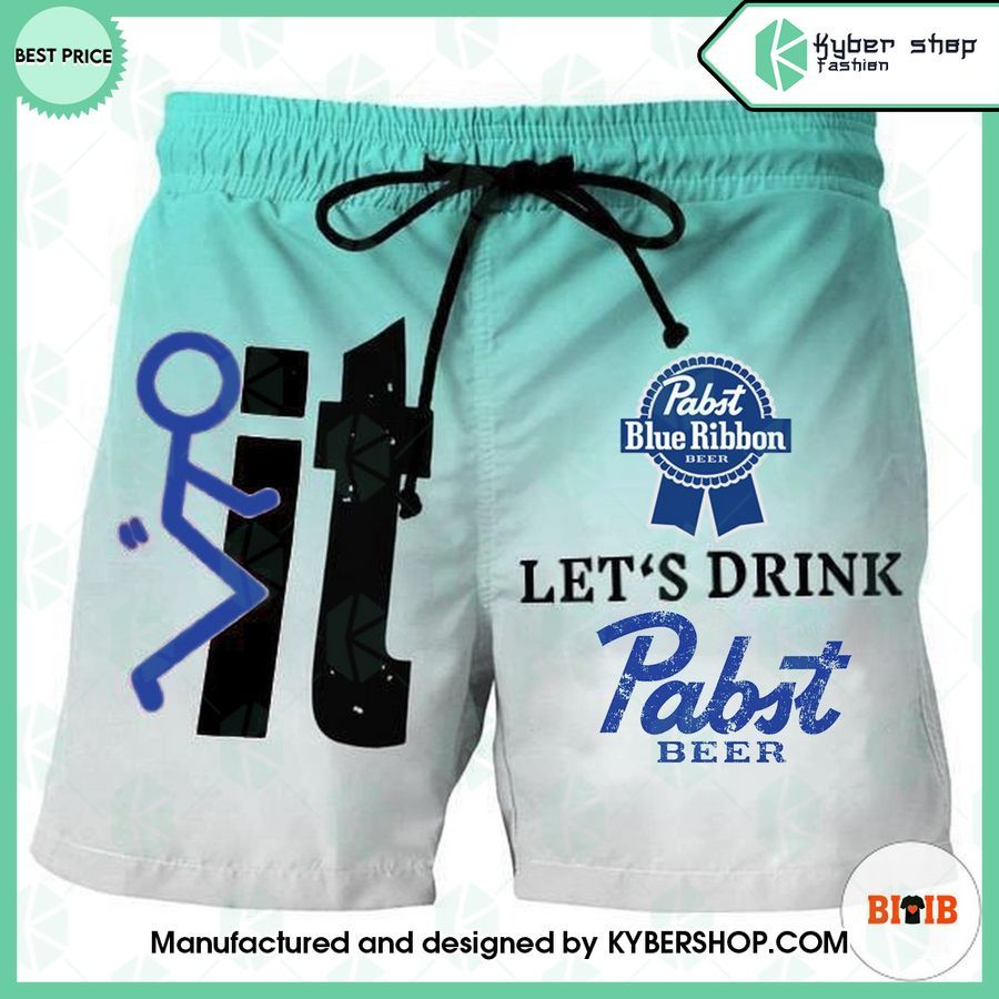 pabst blue ribbon lets drink beach shorts 1 663