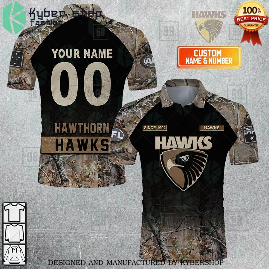 personalized camouflage afl hawthorn hawks polo shirt 1 368