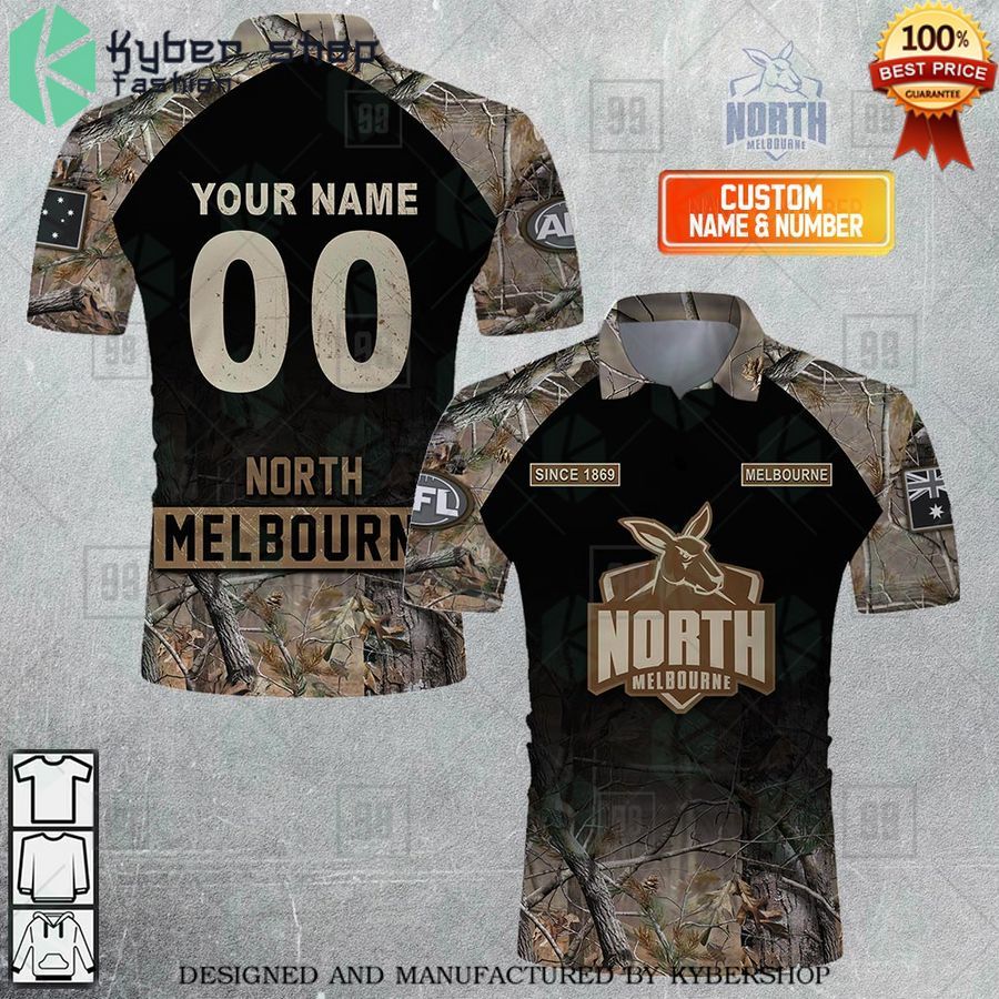 personalized camouflage afl north melbourne kangaroos polo shirt 1 326