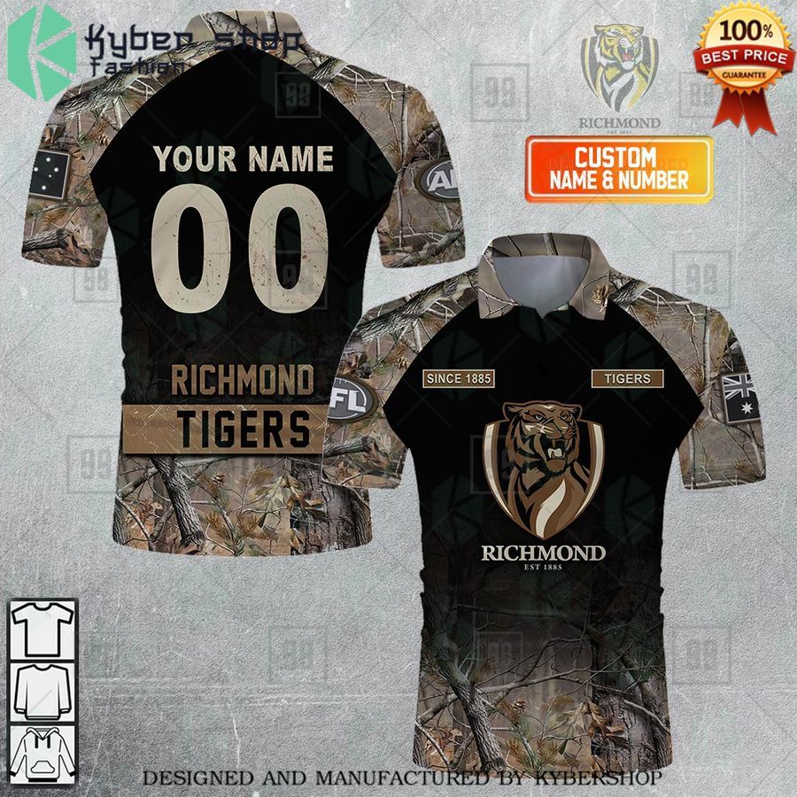 personalized camouflage afl richmond tigers polo shirt 1 699