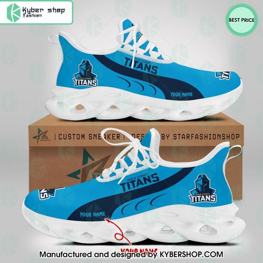 personalized gold coast titans max soul shoes 1 372