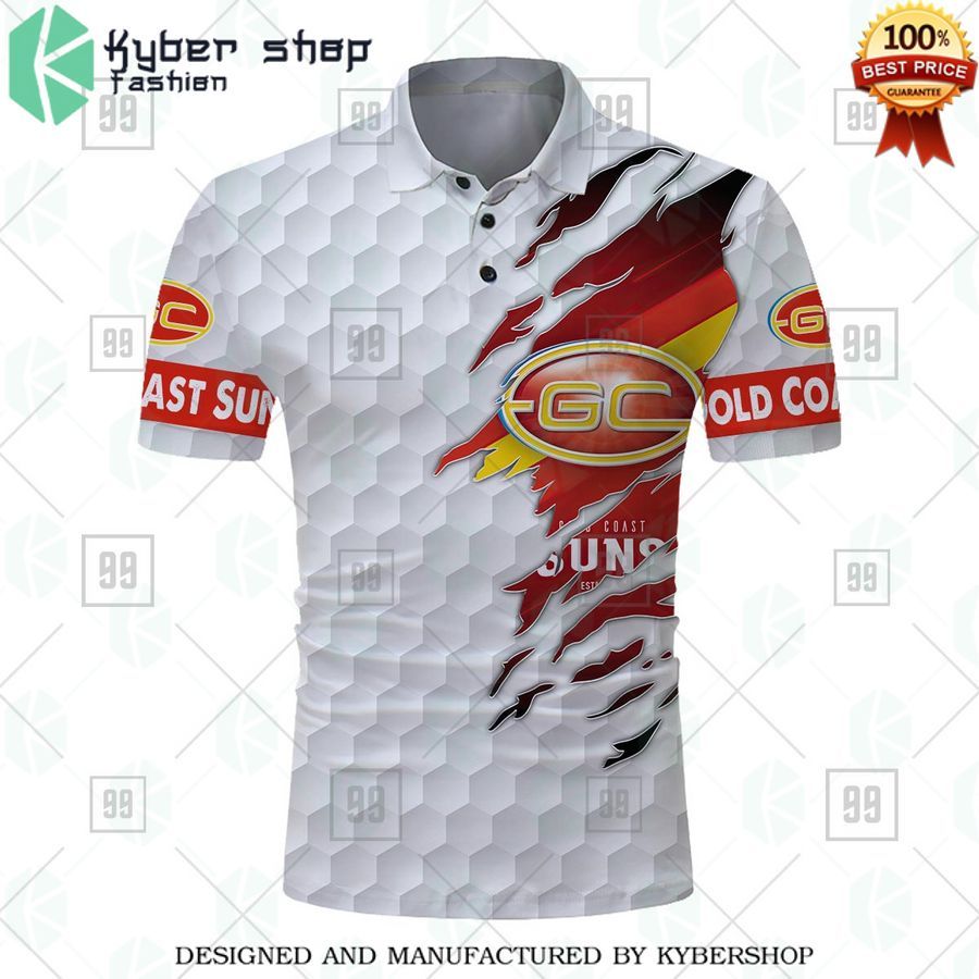 personalized golf afl gold coast suns polo shirt 2 685