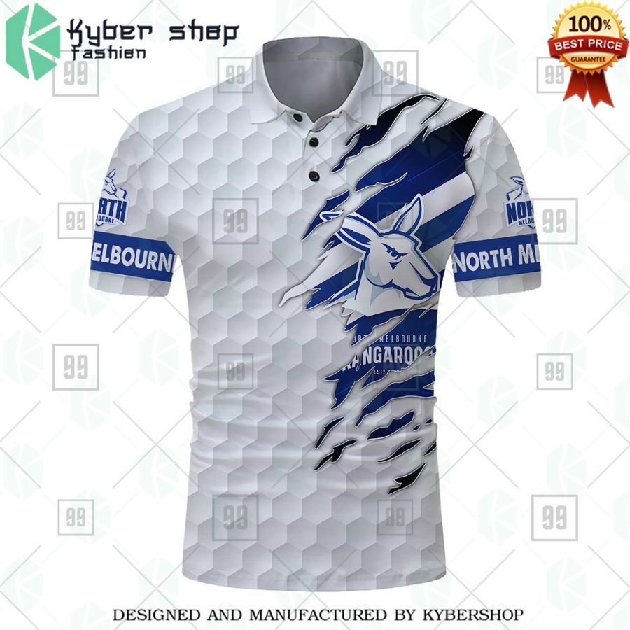 personalized golf afl north melbourne kangaroos polo shirt 2 705