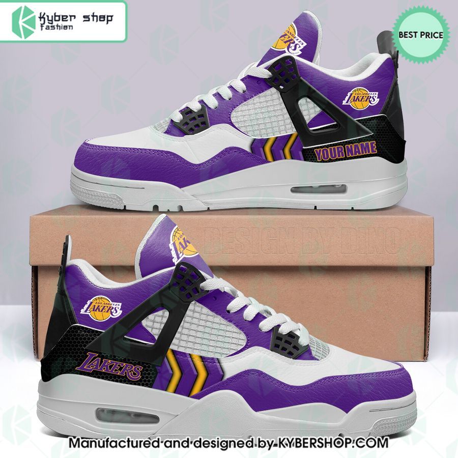 personalized los angeles lakers air jordan 4 shoes 1 838