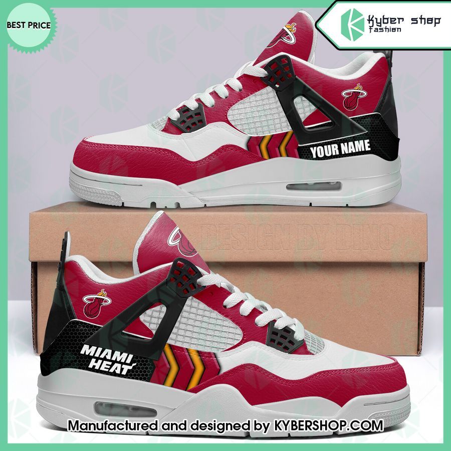 personalized miami heat air jordan 4 shoes 1 50