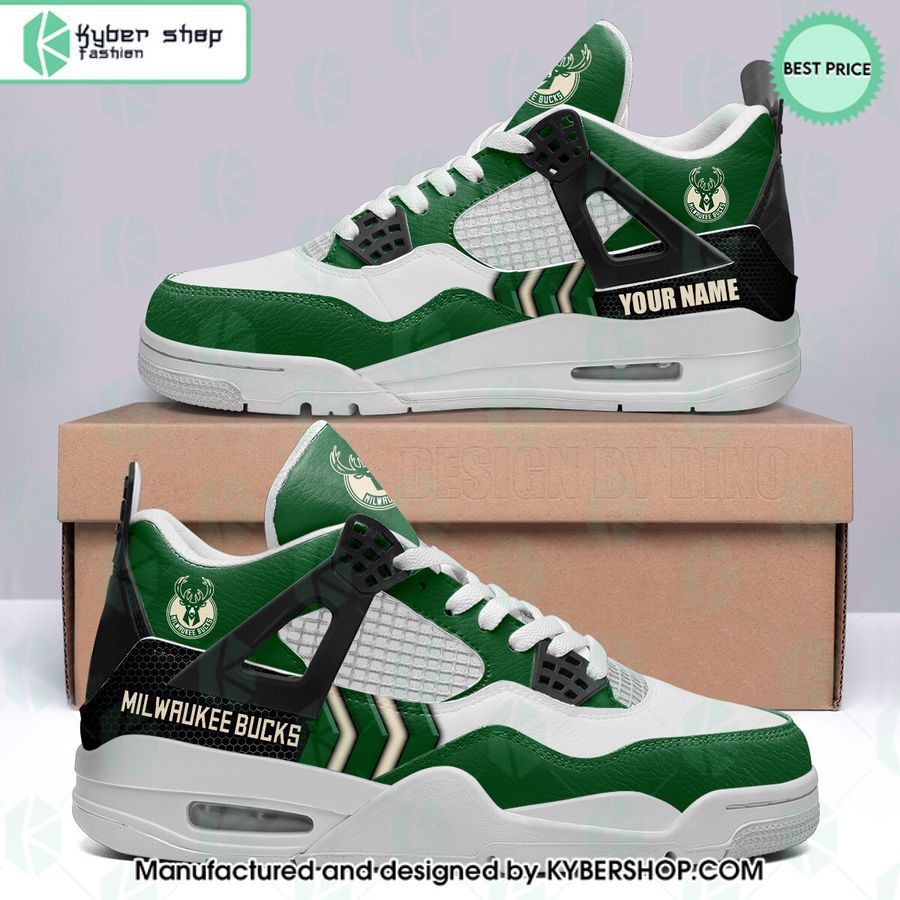 personalized milwaukee bucks air jordan 4 shoes 1 657